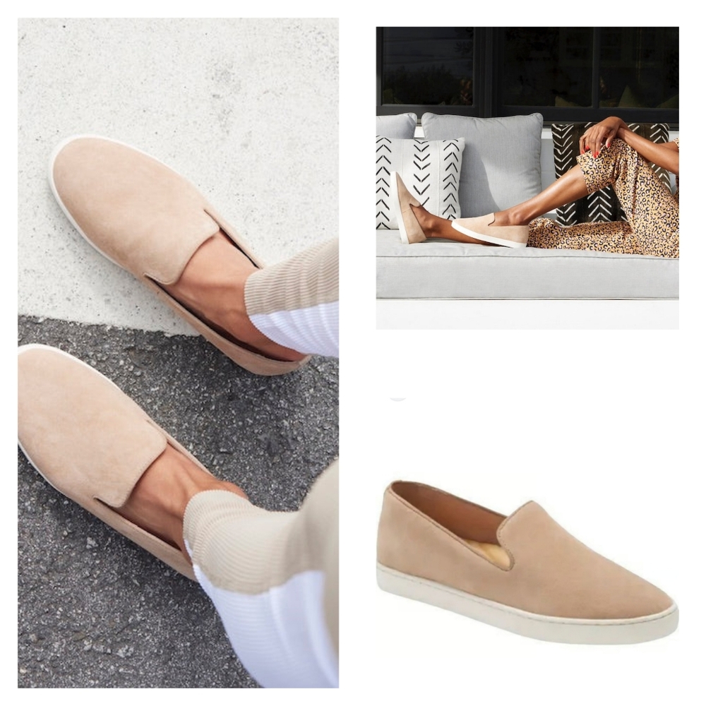 Birdies Blush Nude Suede Slip-On Sneakers